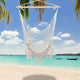 Cotton Rope Hammock Chair with Tassel: Indoor Outdoor Swing for Patio & Home