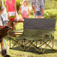 Oversized Folding Camping Loveseat: Padded Dual Chair with Cup Holders