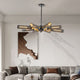 Modern Industrial Sputnik Chandelier | 8-Light Black & Gold Metal Pendant, E26 Base