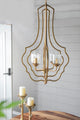 4-Light Metal Chandelier: Adjustable Chain Hanging Light Fixture for Kitchen & Dining
