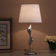 24″ Erte Art Deco Silhouette Table Lamp: Silver Metal Design