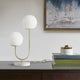 Metal 2‑Light Globe Table Lamp: Frosted Dual-Globe Ambient Light