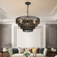 Rustic 4-Tier Black Hemp Rope Chandelier: Handmade Boho Pendant Light