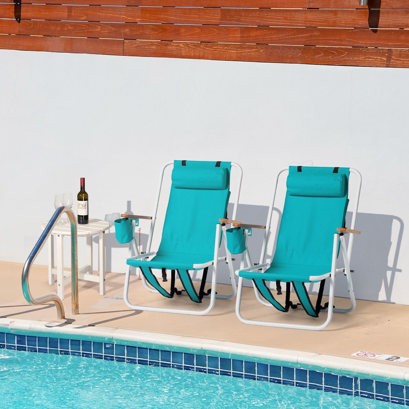 2-pack Adjustable Folding Beach Chair