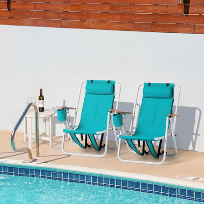 2-pack Adjustable Folding Beach Chair