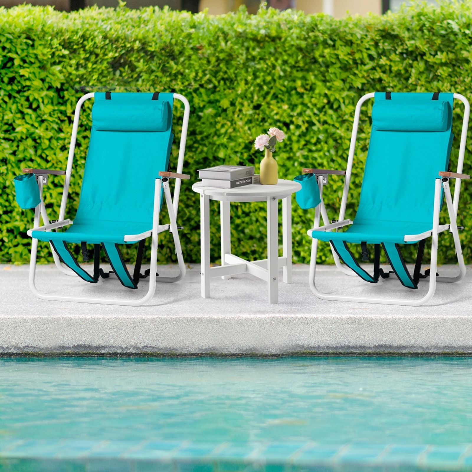 2-pack Adjustable Folding Beach Chair