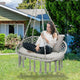 2-Person Hanging Hammock Chair: Macrame Swing Seat with Cushion for Indoor Patio