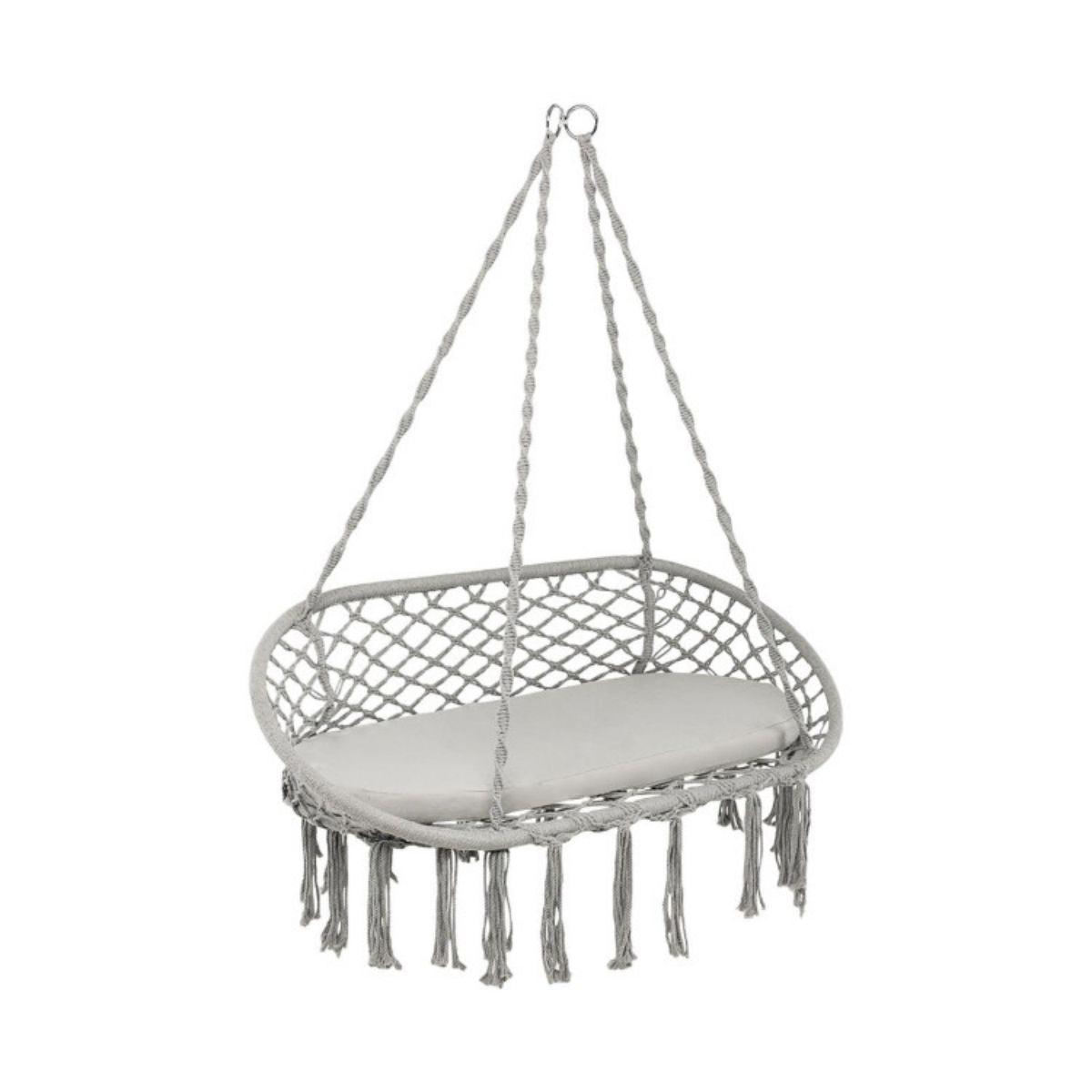 2-person Macrame Hammock Chair With Cushion