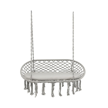 2-person Macrame Hammock Chair With Cushion