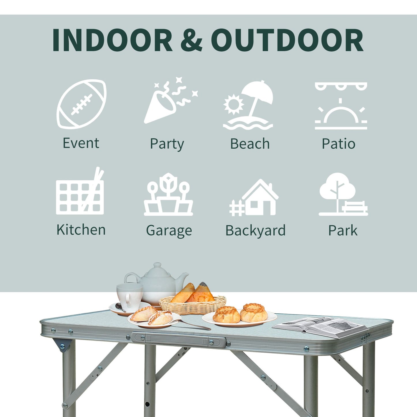  23in Adjustable Camping Table