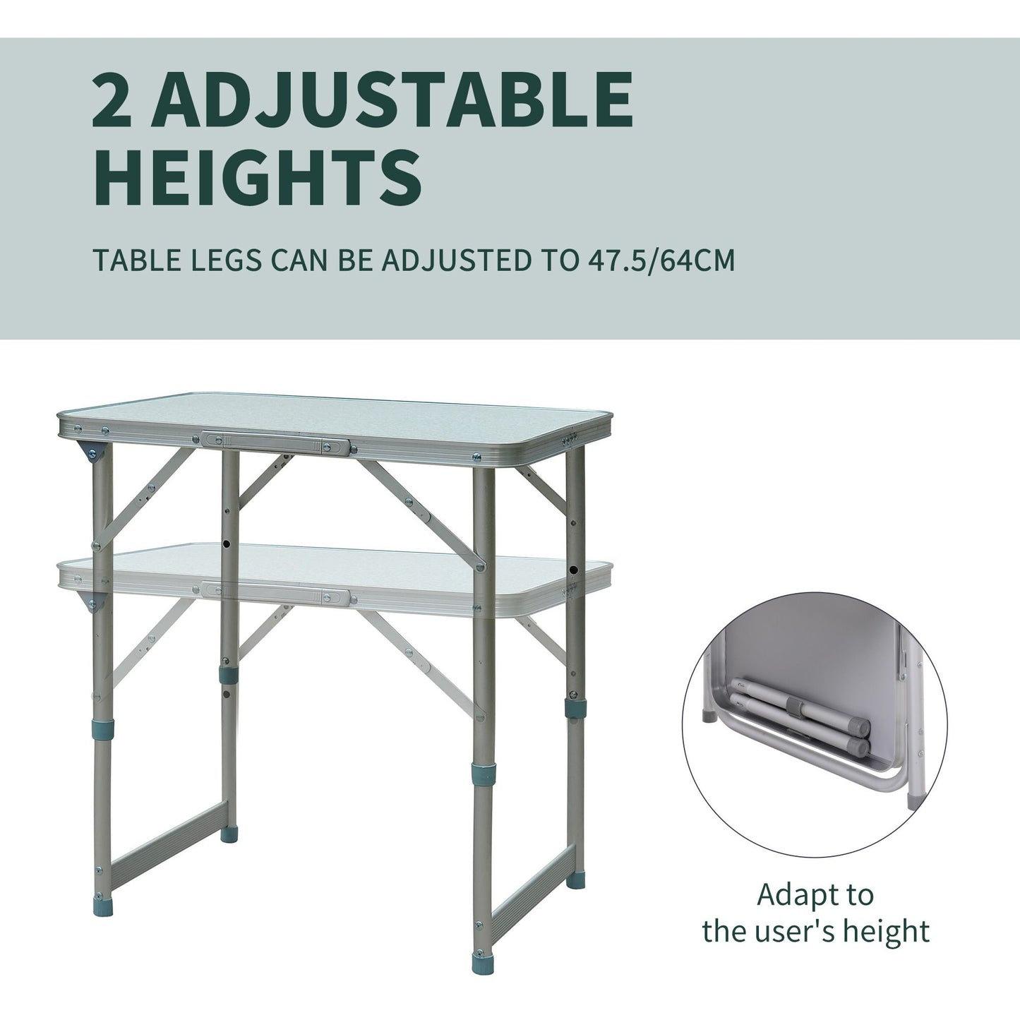  23in Adjustable Camping Table