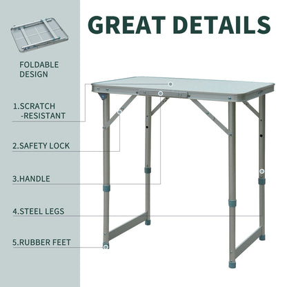  23in Adjustable Camping Table