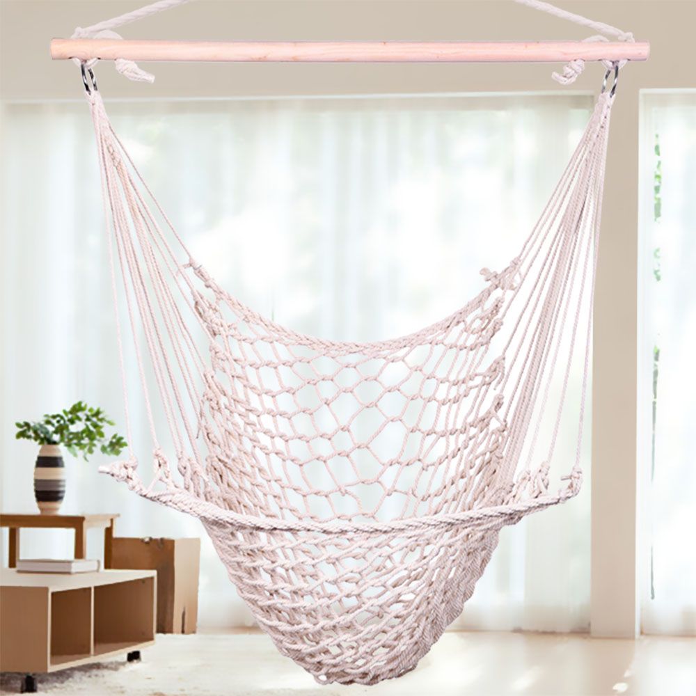 2pcs Cotton Hammock Rope Chairs Indoor Outdoor