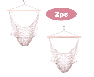 2pcs Cotton Hammock Rope Chairs Indoor Outdoor