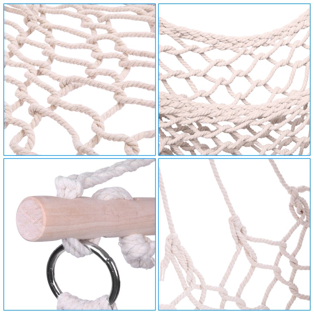 2pcs Cotton Hammock Rope Chairs Indoor Outdoor