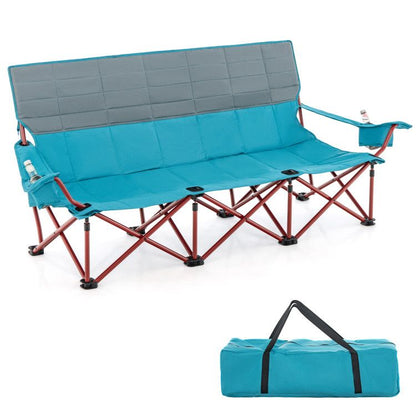 3-person Folding Camping Chair Padded Couch