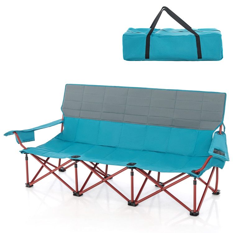 3-person Folding Camping Chair Padded Couch
