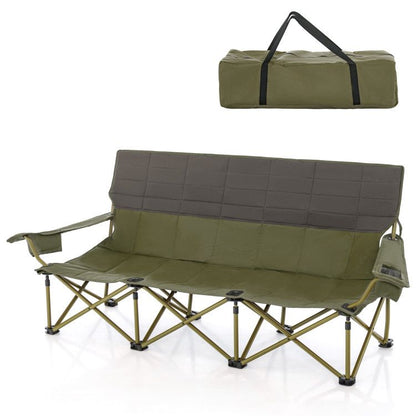 3-person Folding Camping Chair Padded Couch