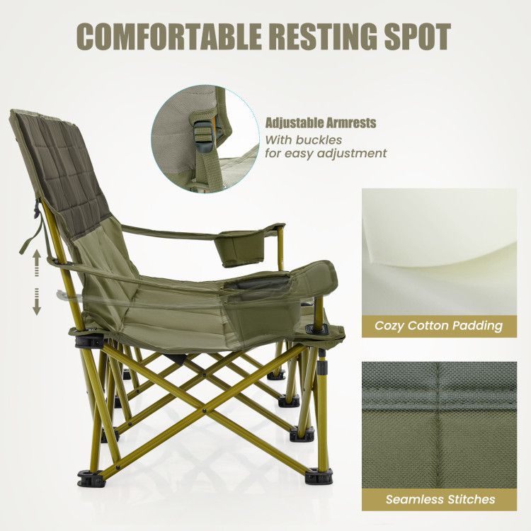 3-person Folding Camping Chair Padded Couch