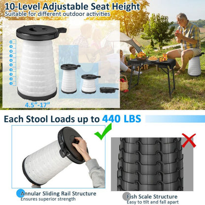 3-piece Folding Camping Table Stool Set 