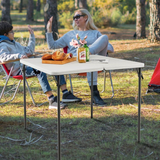 34in Folding Camping Table Hdpe Steel Frame