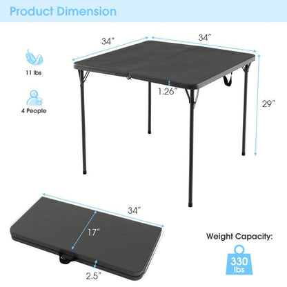 34in Folding Camping Table Hdpe Steel Frame