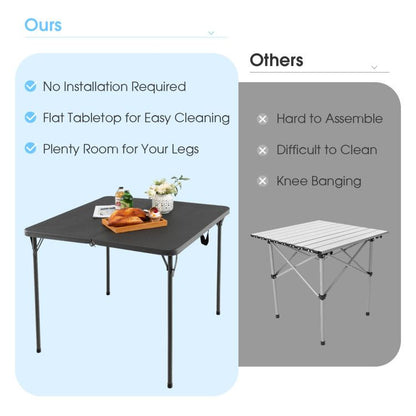 34in Folding Camping Table Hdpe Steel Frame