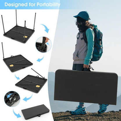 34in Folding Camping Table Hdpe Steel Frame