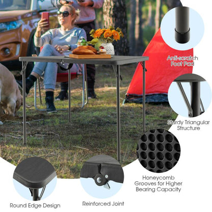 34in Folding Camping Table Hdpe Steel Frame