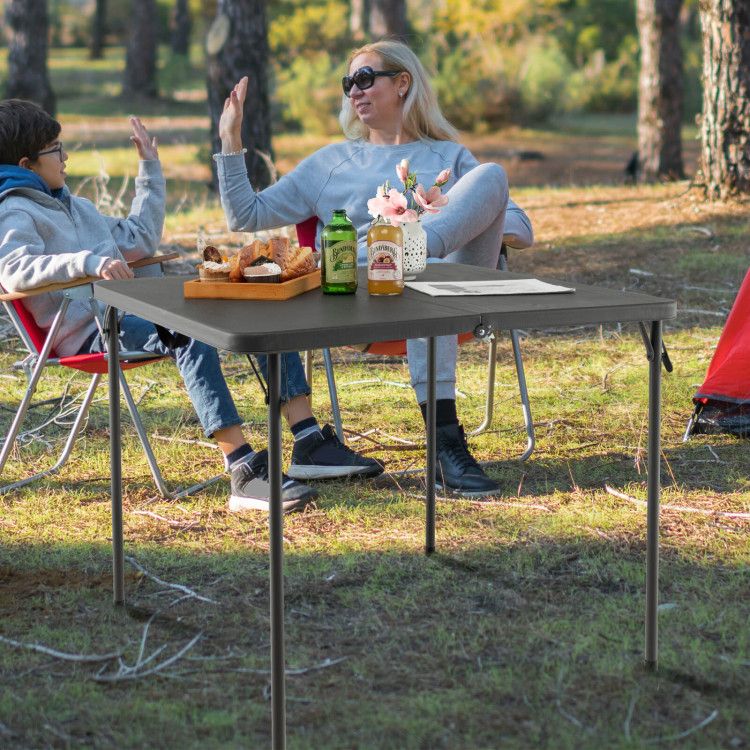 34in Folding Camping Table Hdpe Steel Frame