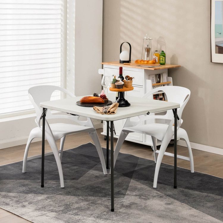 34in Folding Camping Table Hdpe Steel Frame