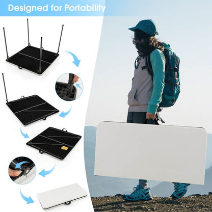 34in Folding Camping Table Hdpe Steel Frame