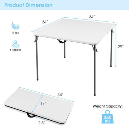 34in Folding Camping Table Hdpe Steel Frame