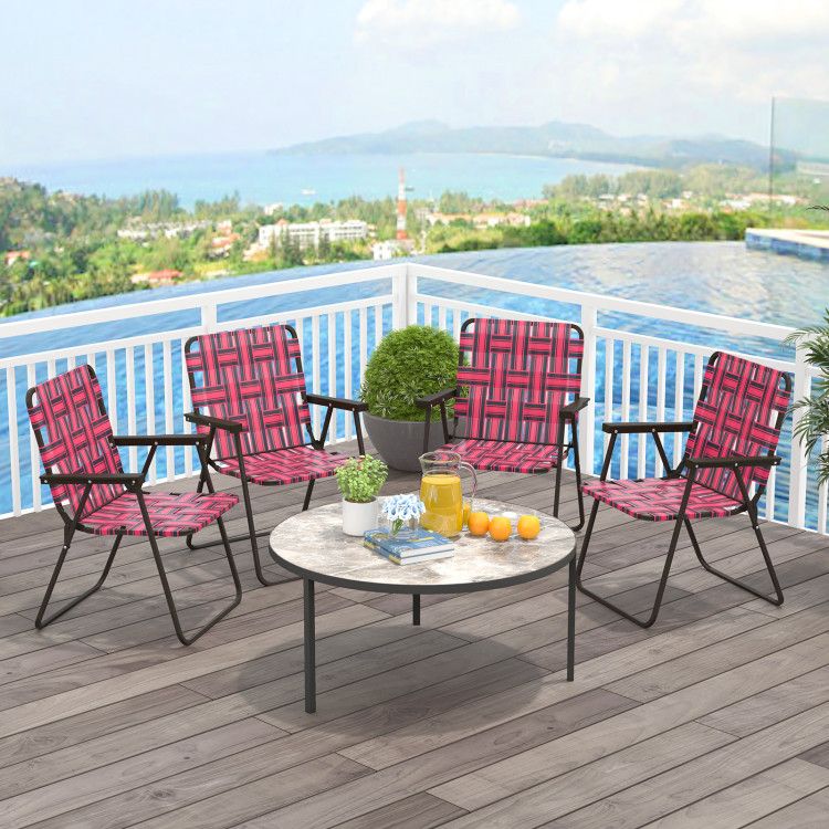 4-piece Folding Beach Chair Set