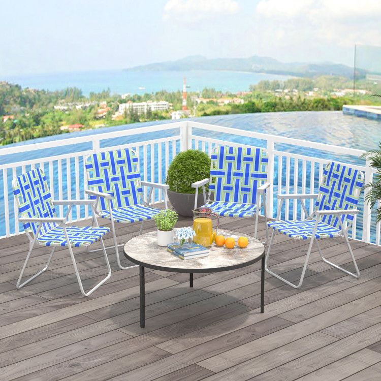 4-piece Folding Beach Chair Set