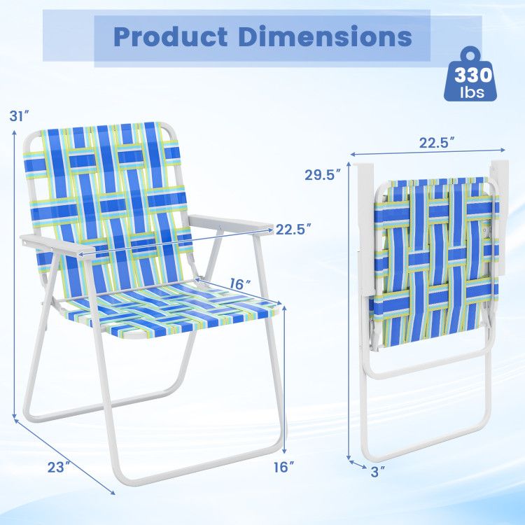 4-piece Folding Beach Chair Set