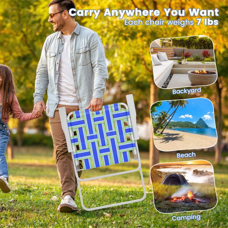 4-piece Folding Beach Chair Set