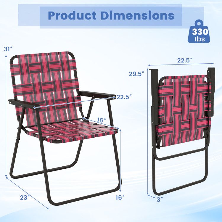 4-piece Folding Beach Chair Set
