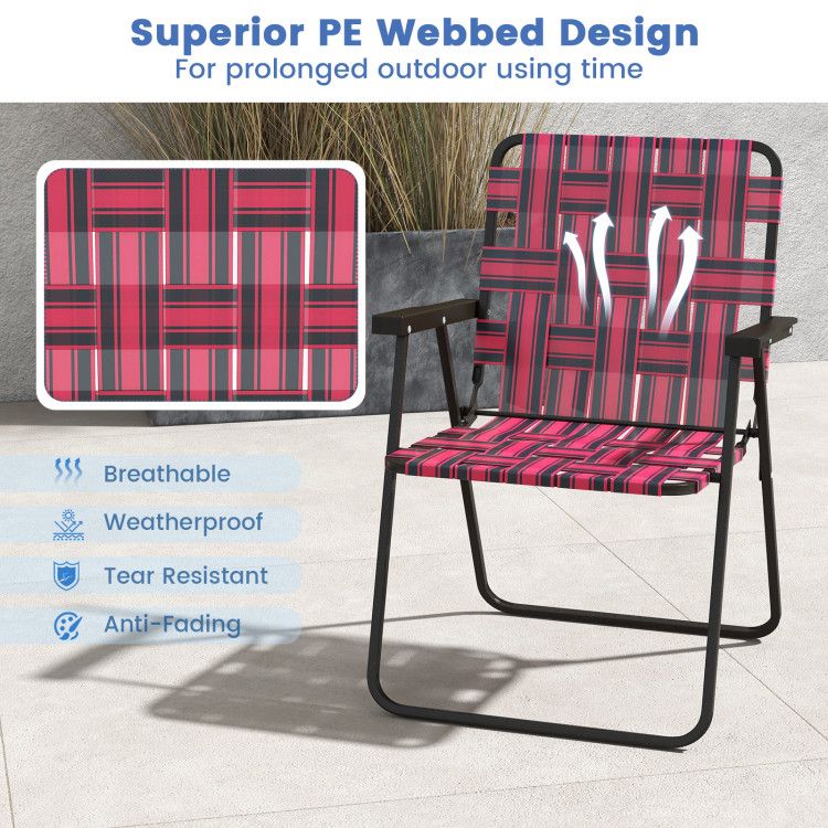 4-piece Folding Beach Chair Set