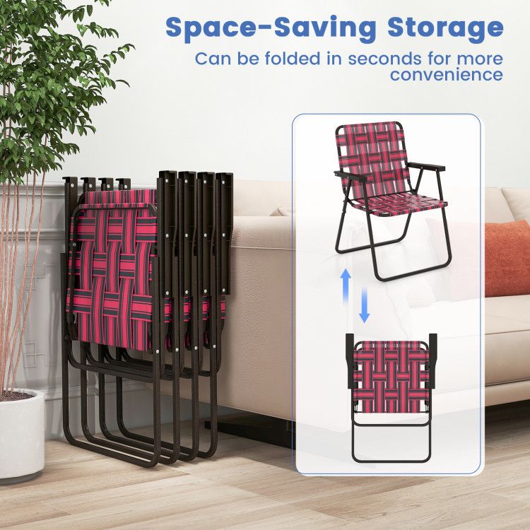 4-piece Folding Beach Chair Set