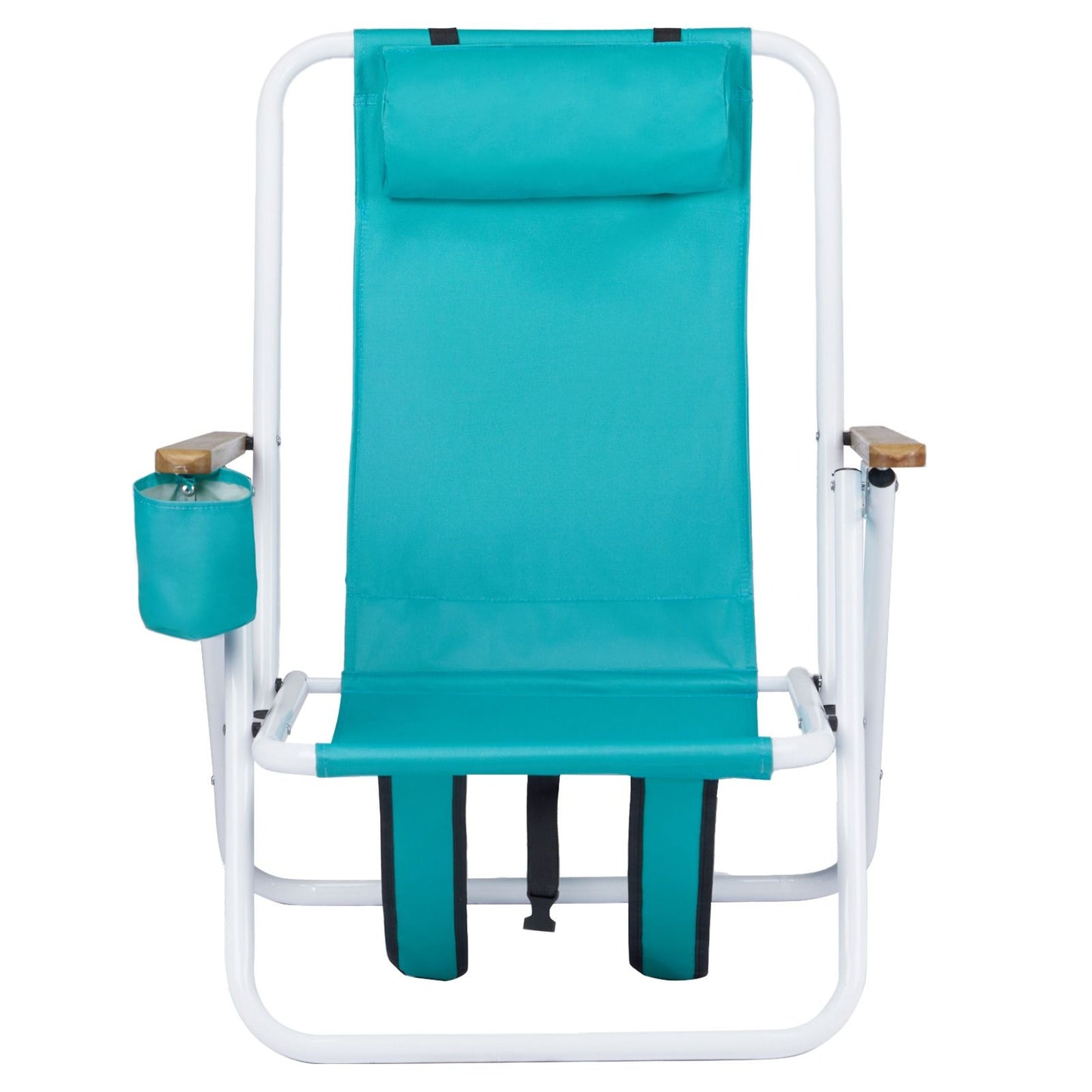 4-position Folding Beach Chair With Headrest and Backpack