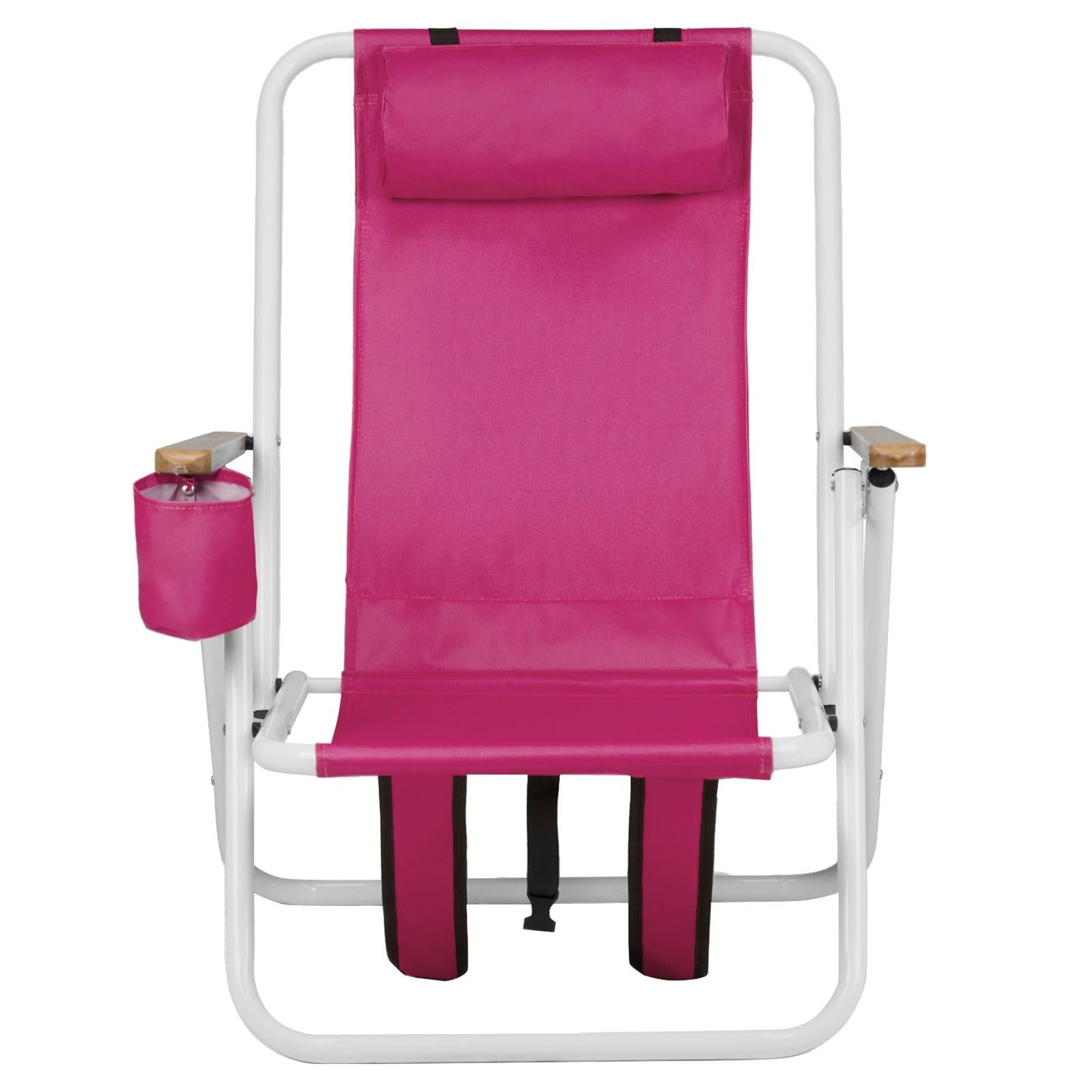 4-position Folding Beach Chair With Headrest and Backpack