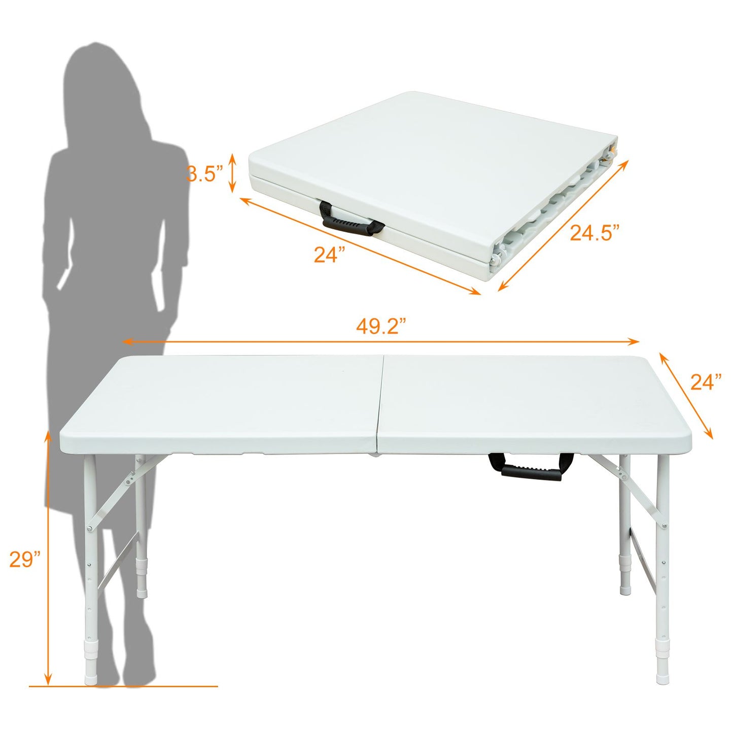 4ft Portable Folding Table Heavy Duty Indoor Outdoor
