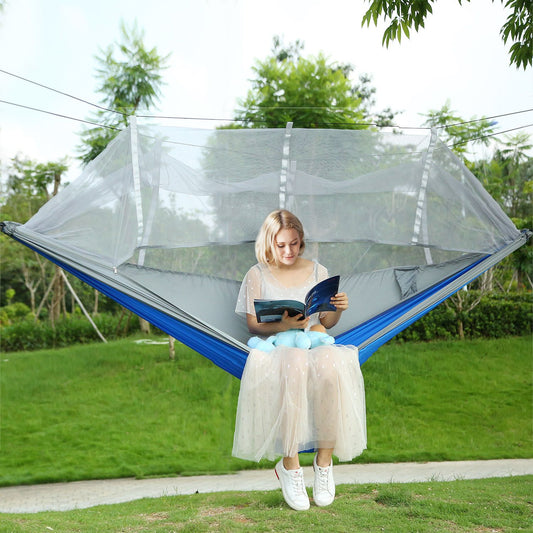 600lbs Load 2-person Hammock With Mosquito Net Portable Nylon