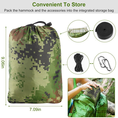 600lbs Load 2-person Hammock With Mosquito Net Portable Nylon