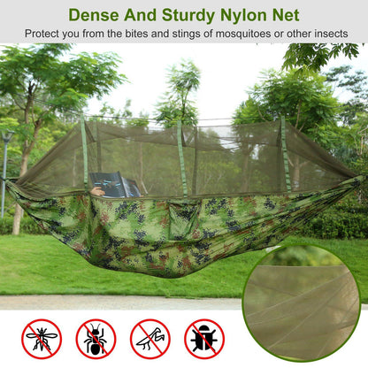 600lbs Load 2-person Hammock With Mosquito Net Portable Nylon