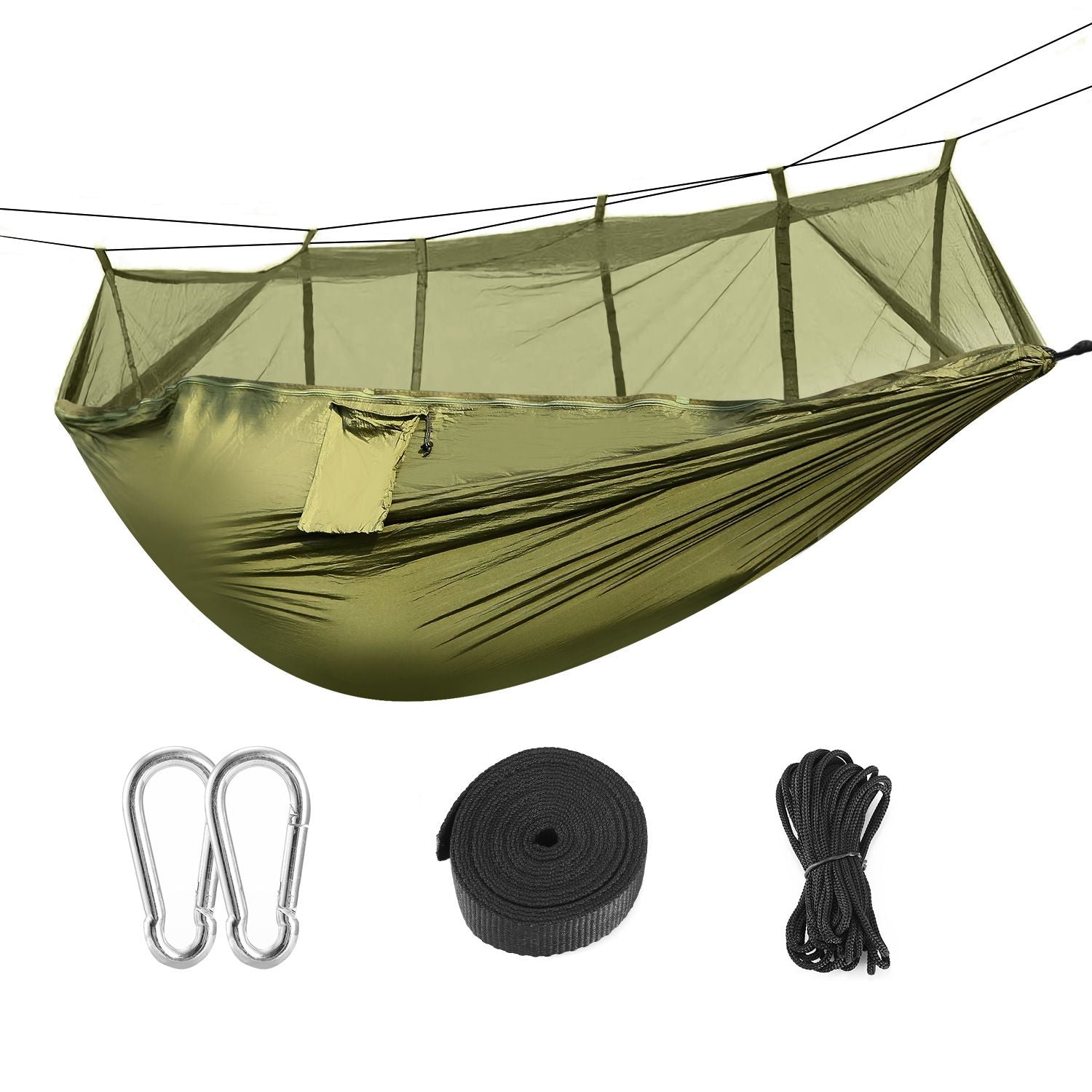 600lbs Load 2-person Hammock With Mosquito Net Portable Nylon