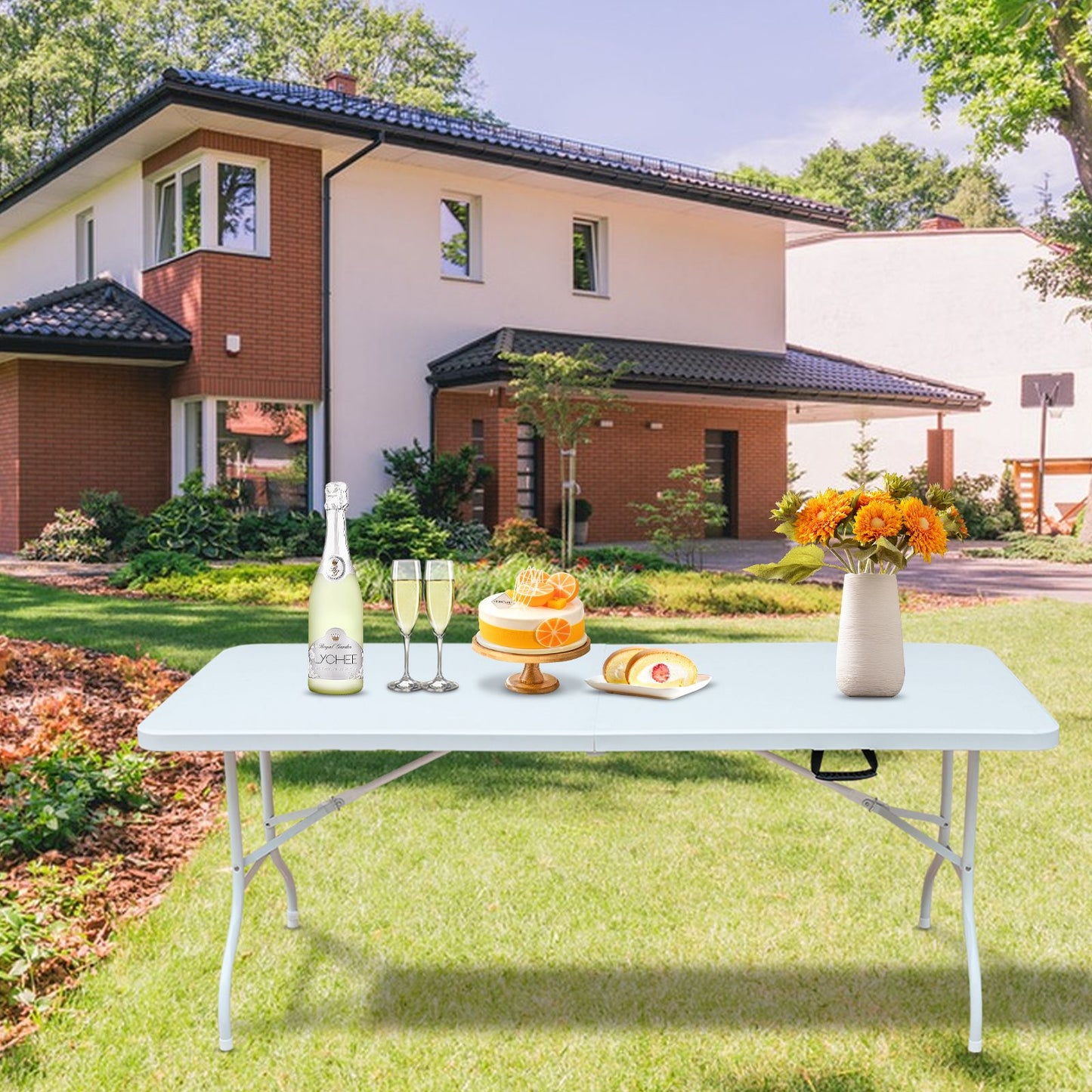 6ft Folding Plastic Table Portable High Load