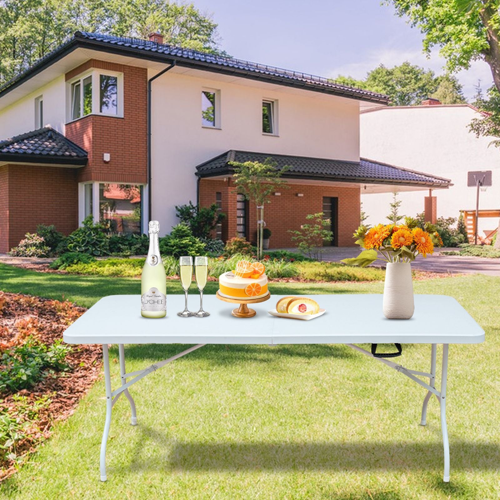 6ft Folding Plastic Table Portable High Load