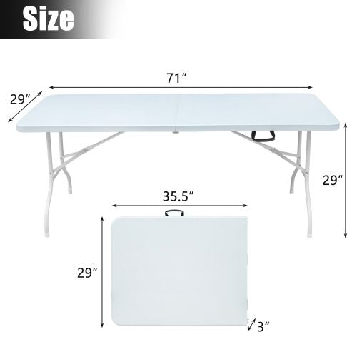 6ft Folding Plastic Table Portable High Load